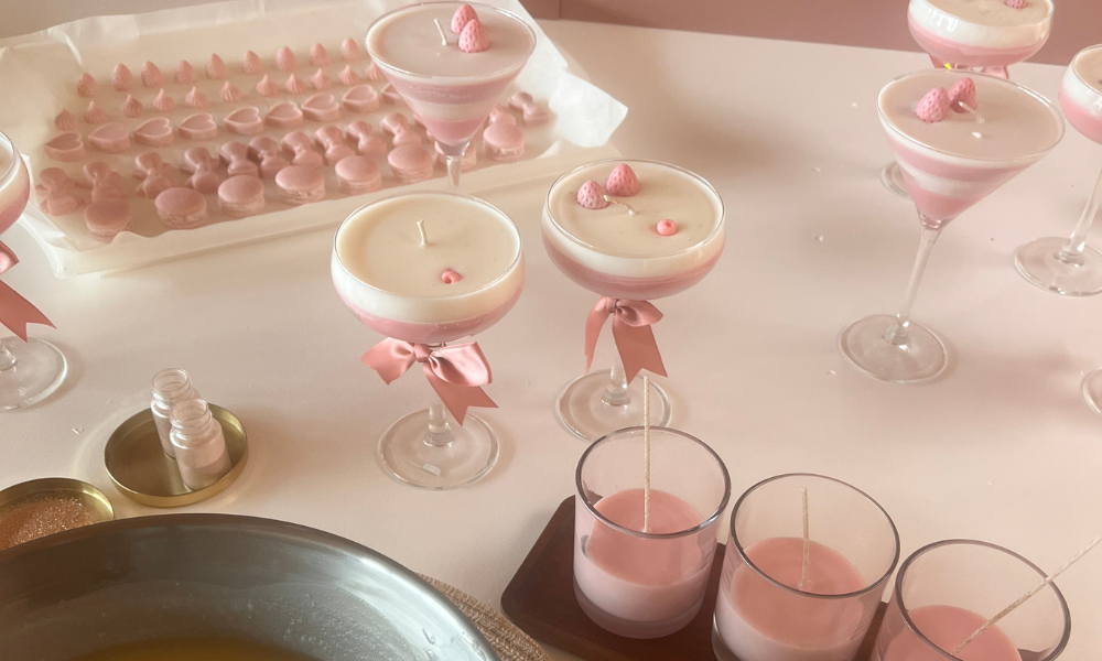 making candles , soywax candles behind the scenes
